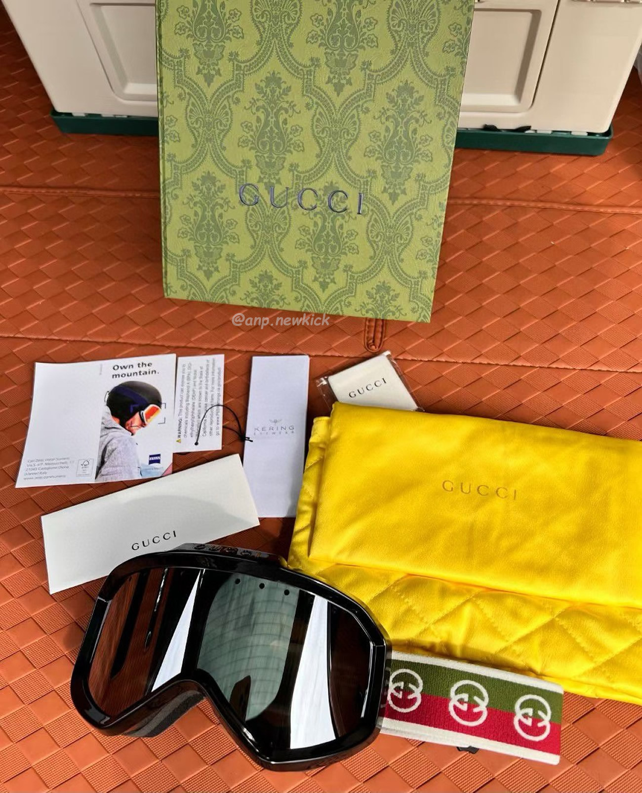 Gucci Ski Goggle Black Pink Olive Green White (12) - newkick.cc